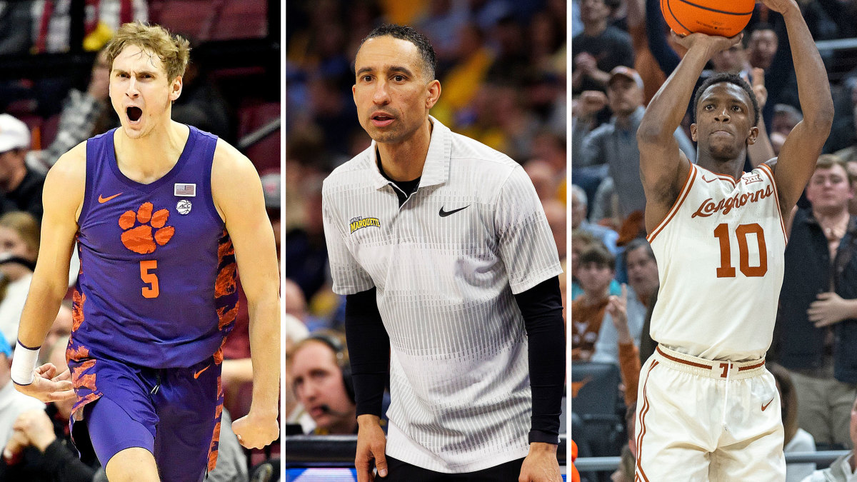 Clemson’s Hunter Tyson, Marquette coach Shaka Smart and Texas’s Sir’Jabari Rice